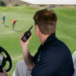Golfer Using Wireless Equipment
